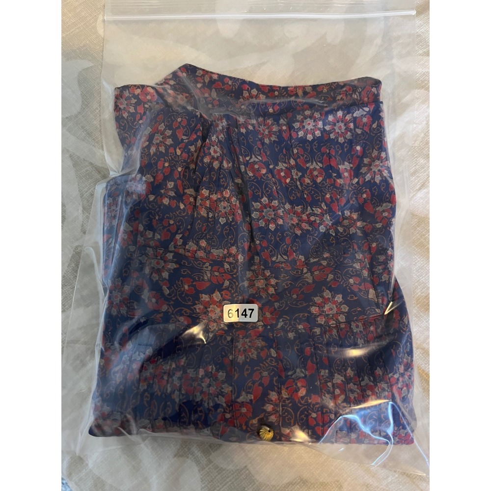 Roberta Roller Rabbit blue red floral mini dress pleated xs - Picture 10 of 10